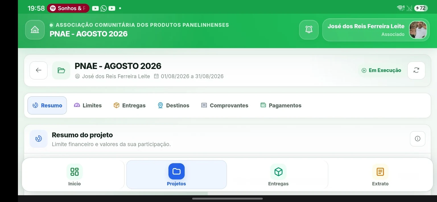 Interface do SGC em tela ampla